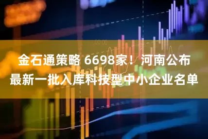 金石通策略 6698家！河南公布最新一批入库科技型中小企业名单